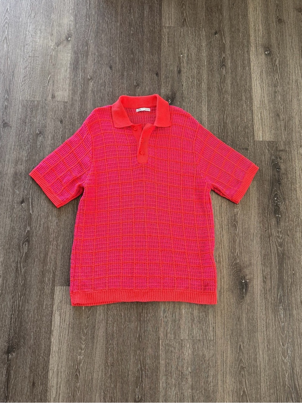 Zara fuchsia and coral knit top